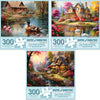 Bits and Pieces - Value Set of Three (3) - 300 Piece Jigsaw Puzzles for Adults - Large Piece 300 pc Colorful Nature Jigsaws Bundle by Stewart - Each