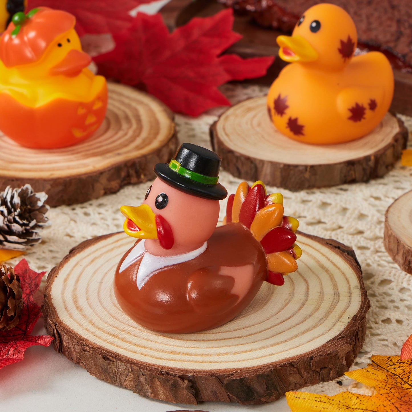JOYIN 18PCS Thanksgiving Rubber Ducks for Boys Girls Kids & Toddlers, Thanksgiving Party Favor Gifts, Rubber Ducky Bath Toys, Kids Fun Bath Duck Toys