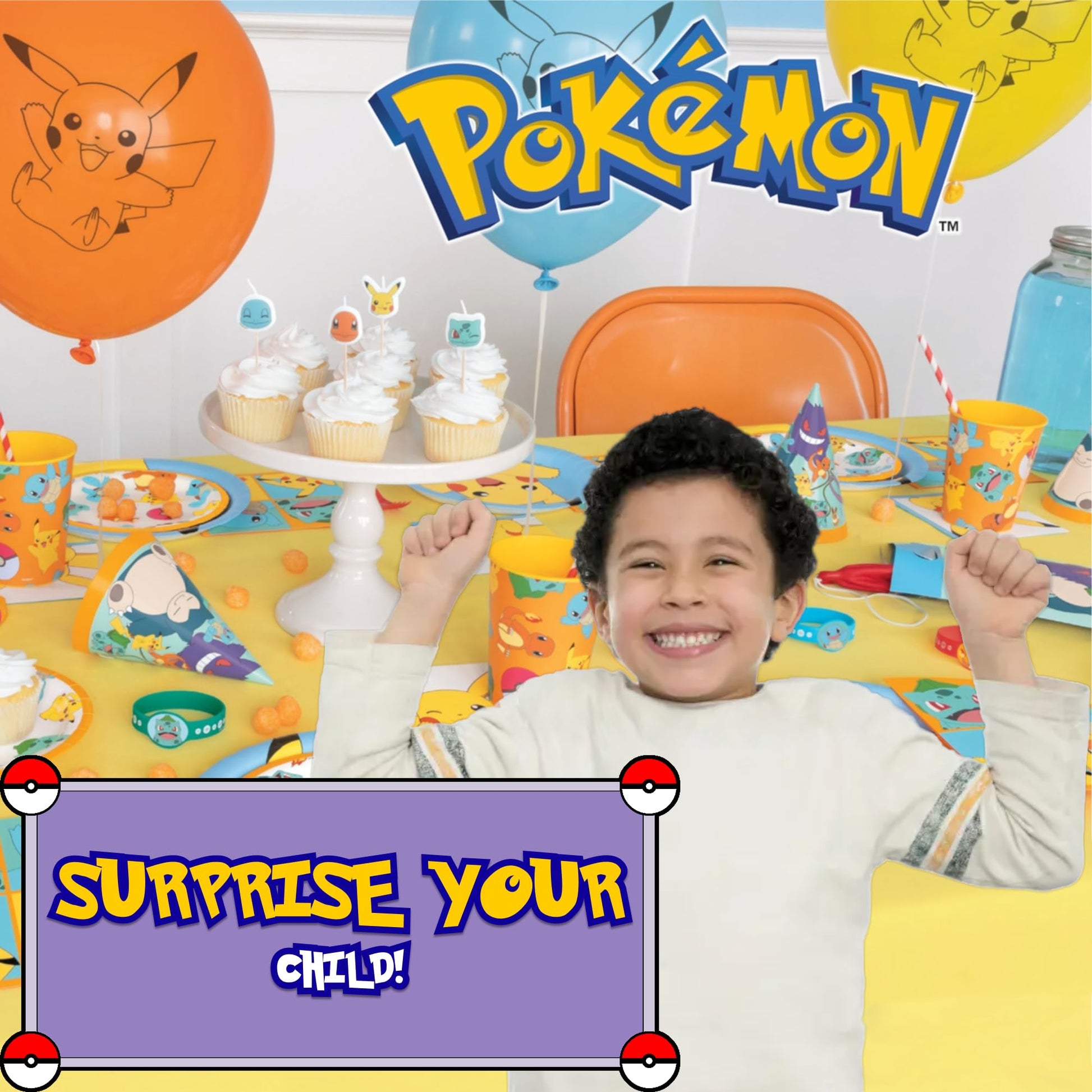 Unique Pokémon Party Supplies | Tableware Mega Party Set | Serves 24 | Officially Licensed | Plates, Napkins | Birthday Party Set For Kids, Boys