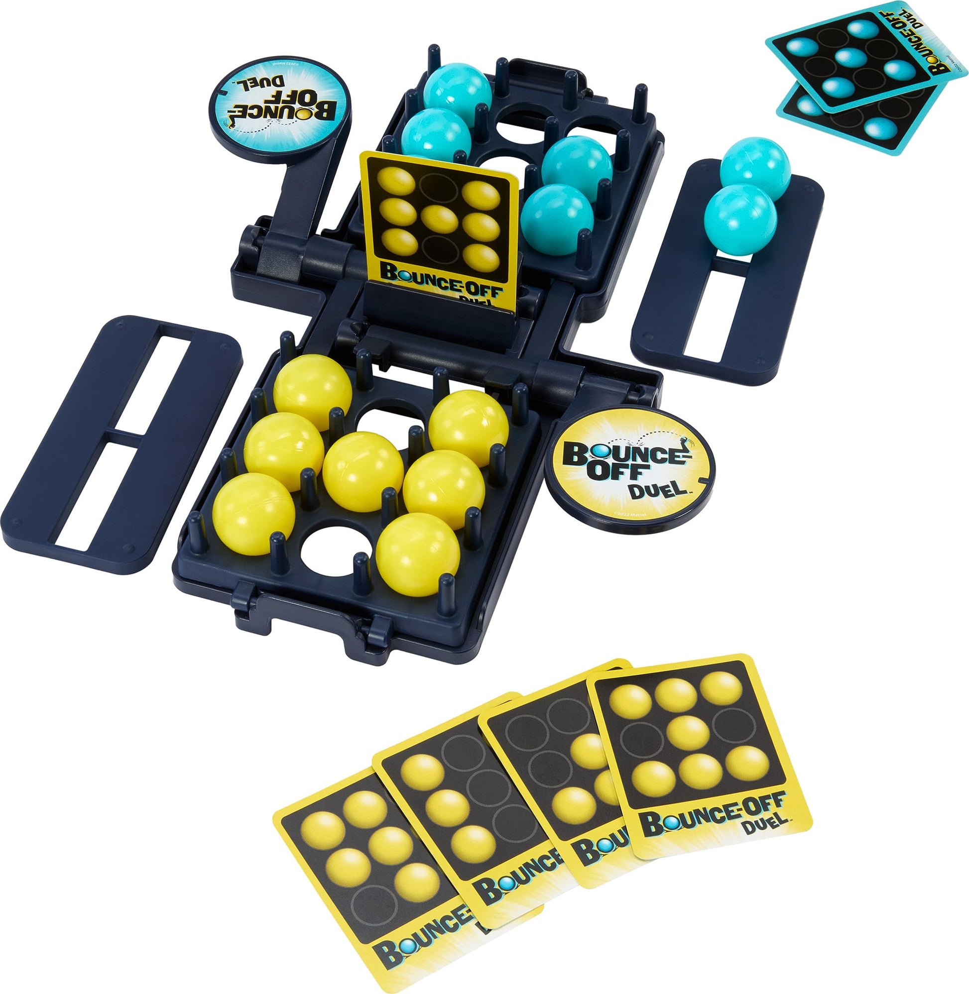 Mattel Games Bounce-Off Duel 2-Player Game for Kids, Teens, Families & Adults, Slam the Paddles & Balls Pop Out with Challenge Cards