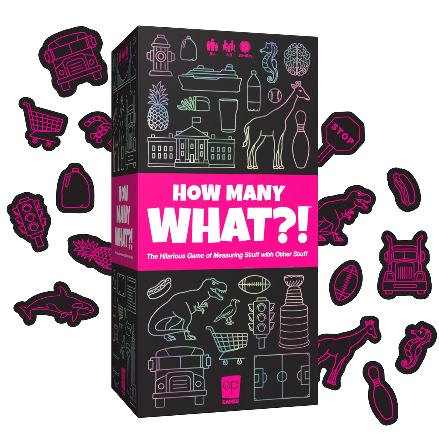 How Many What?! Board Game, Hilarious Party Game of Absurd Comparisons, Guess Sizes in The Most Ridiculous Ways, Fun for Families, Friends & Game