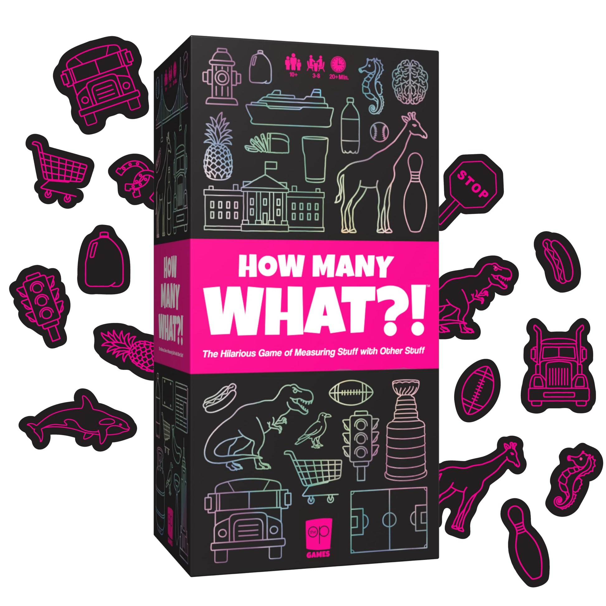 How Many What?! Board Game, Hilarious Party Game of Absurd Comparisons, Guess Sizes in The Most Ridiculous Ways, Fun for Families, Friends & Game