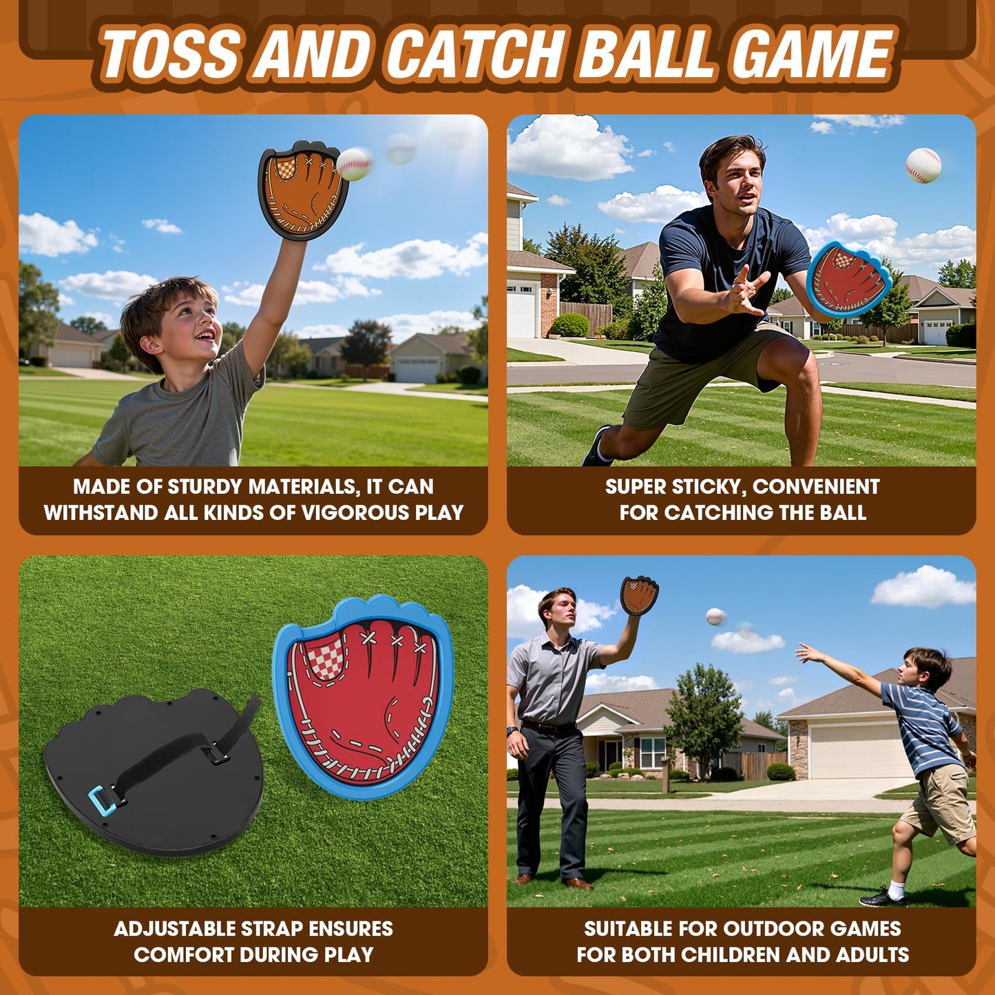 HYES 4 Pack Kids Baseball Glove, Toss and Catch Ball Game