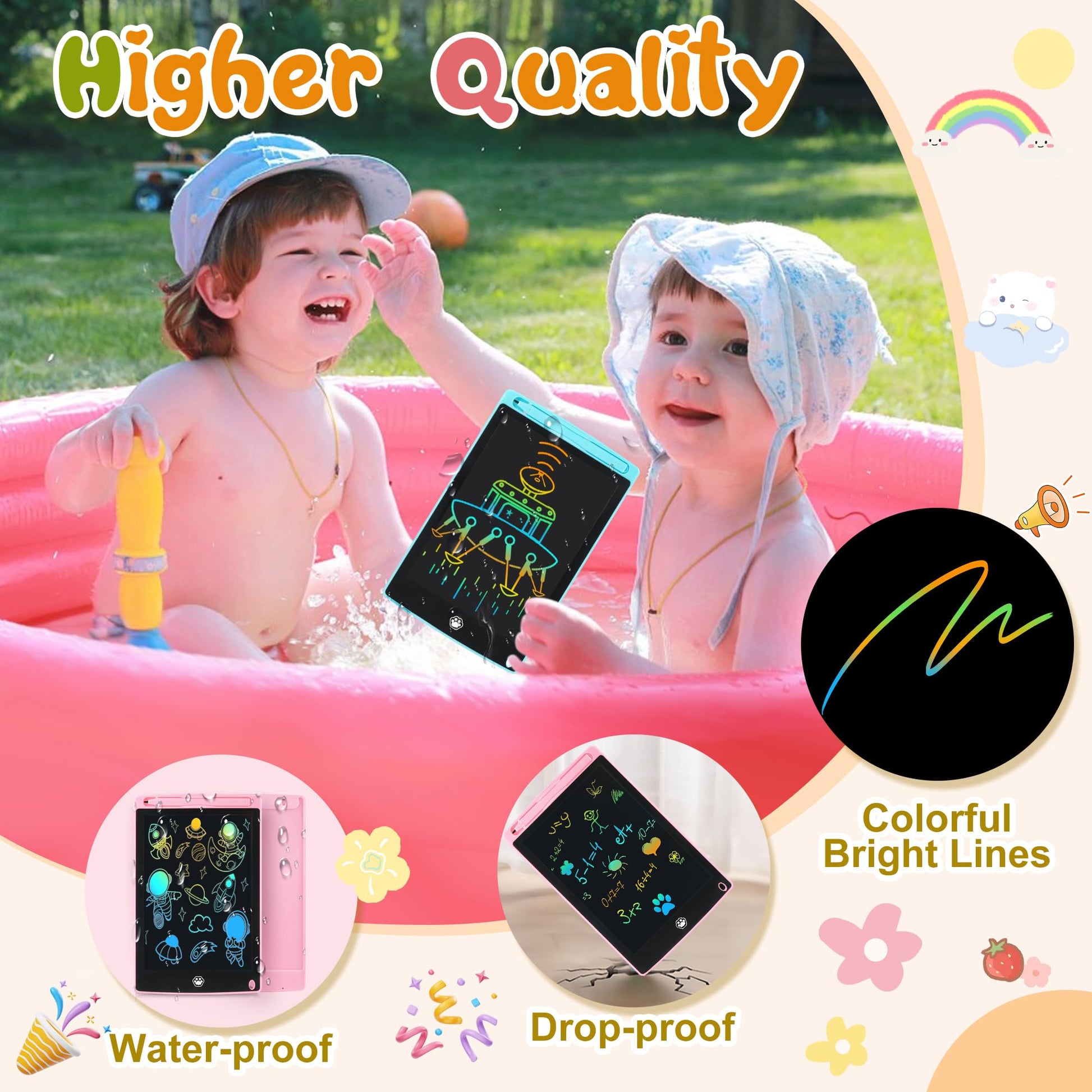 2 Pack LCD Writing Tablet, Electronic Drawing Writing Board, Erasable Drawing Doodle Board, Doodle Pad Toys for Kids Adults Learning & Education