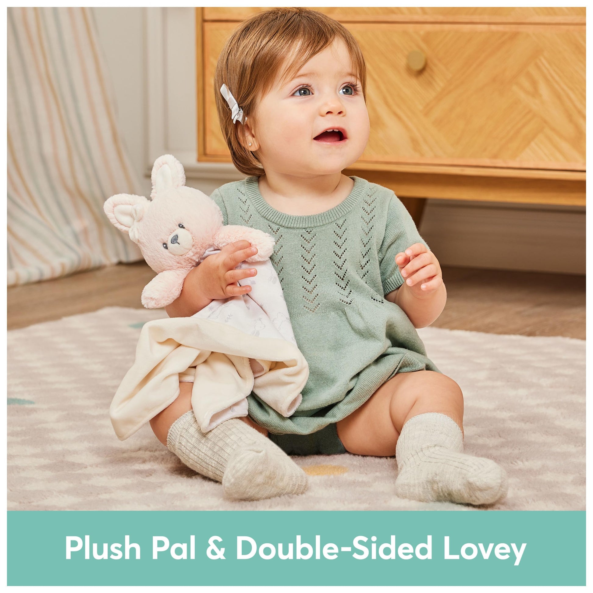 GUND Baby Sustainably Soft Bunny 13-Inch Plush Lovey, Ages 0+