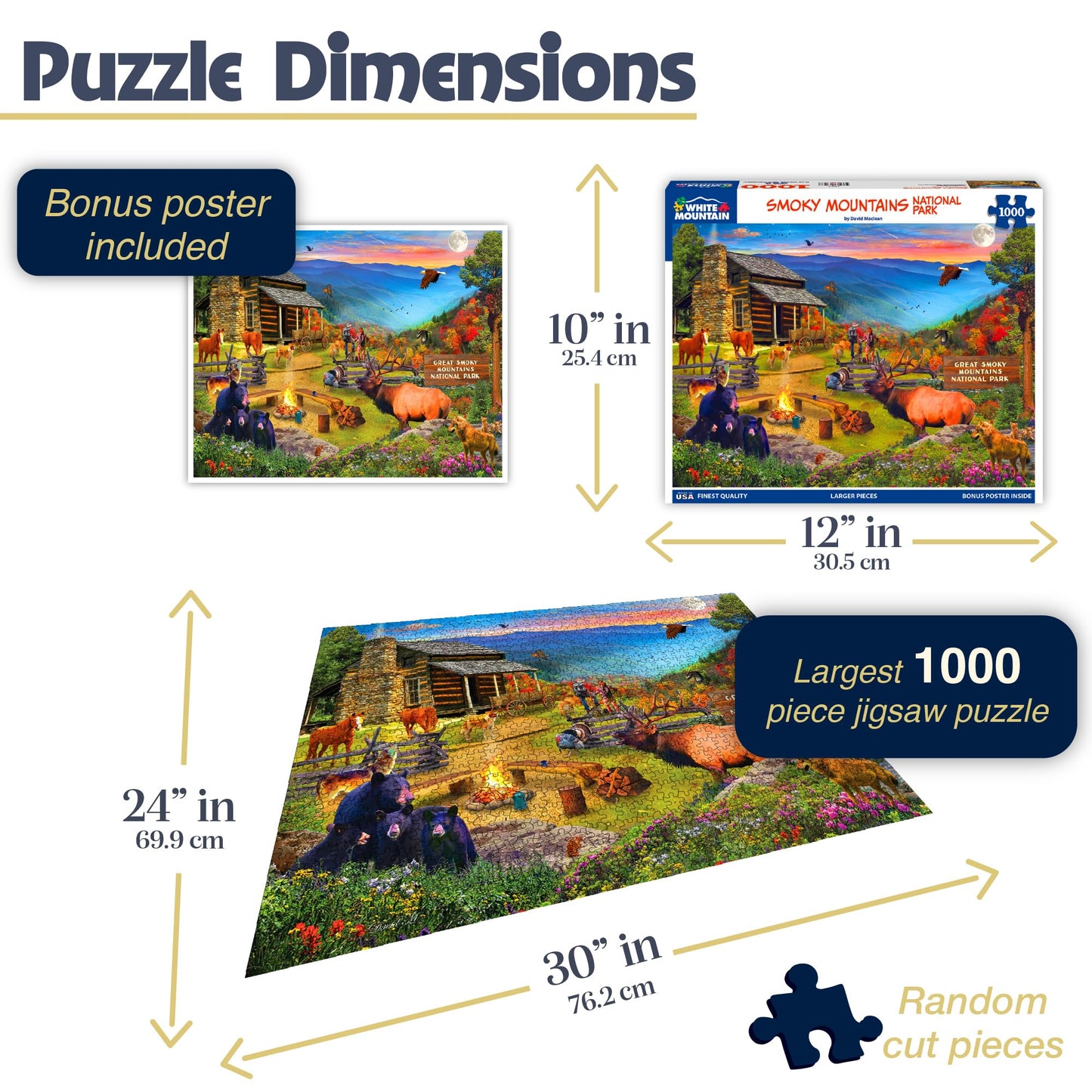 White Mountain 1000 Piece Jigsaw Puzzle, Great Smoky National Park