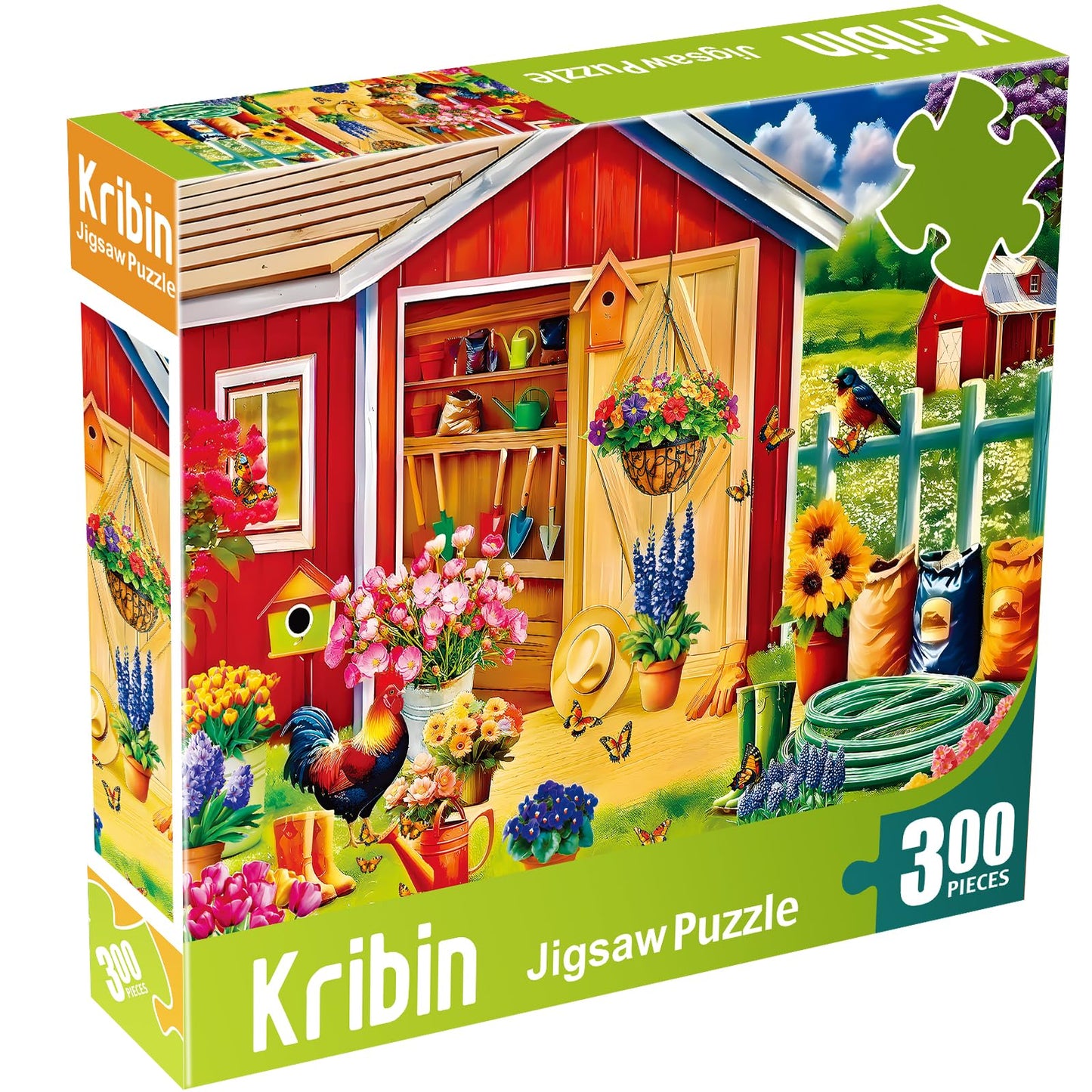 300 Piece Puzzles for Adults, Jigsaw Puzzles for Kids - Farm Garden Cottage