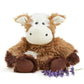 warmies Junior Microwavable & Weighted Stuffed Animals, Cow - Heated Stuffed Animal Plushie for Warmth & Comfort - Cute Soft Plush Toys for Adults
