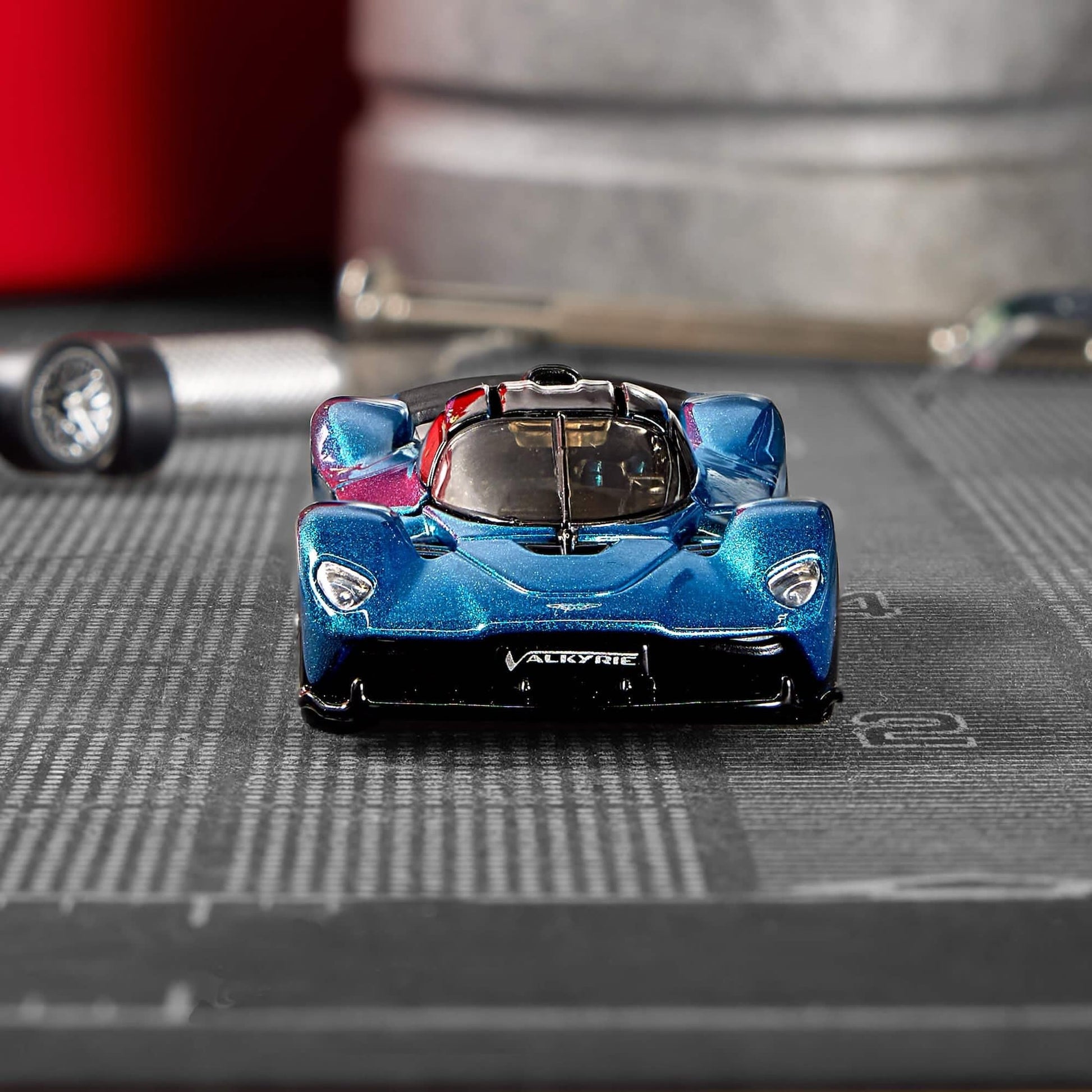 Hot Wheels Elite 64 Aston Martin Valkyrie - Premium Die-Cast Car with Opening Gull-Wing Doors, Real Riders Rubber Tires, Metal Body & Chassis