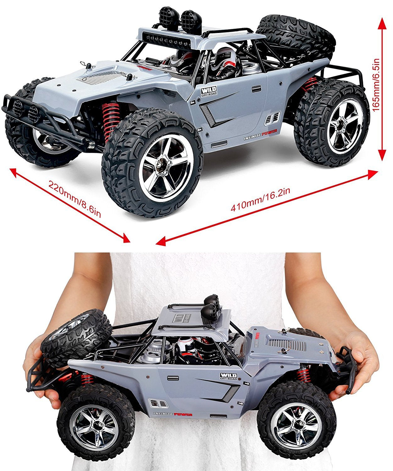 FMTStore 1:12 Scale RC CAR Desert Buggy High Speed 30MPH+ 4x4 Fast Race Cars RTR Racing 4WD Electric Power 2.4GHz Radio Remote Control Off Road Truck