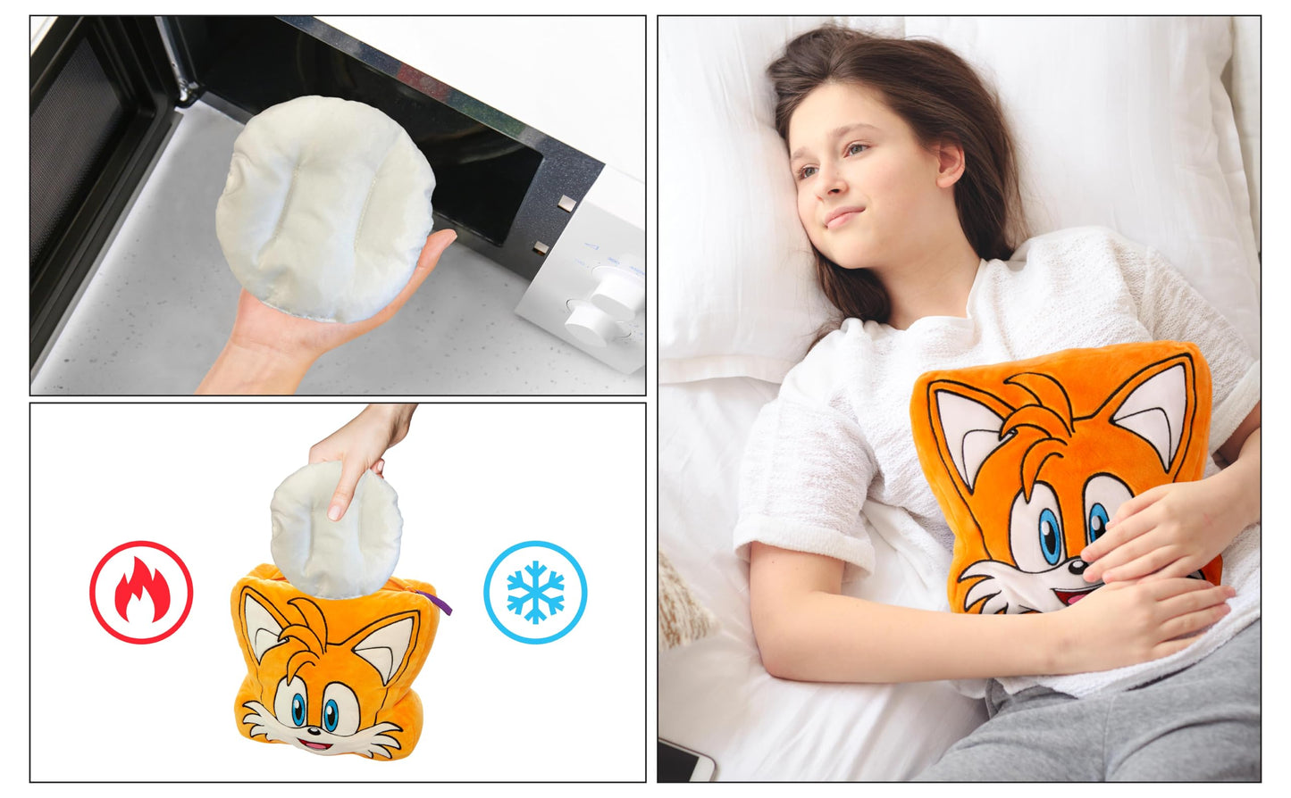 Mighty Mojo Tails Pouch Pal -10”- Heatable & Cooling Plush Pillow with All-Natural Seed Pouch | Microwavable Comfort for Toddlers | Huggable, Ready