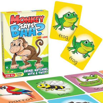 Monkey Says Baa? - Animal Matching Game for Kids Ages 4 and Up | Fun Preschool Learning Activities with Mimicked Animal Sounds & Charades for Sensory