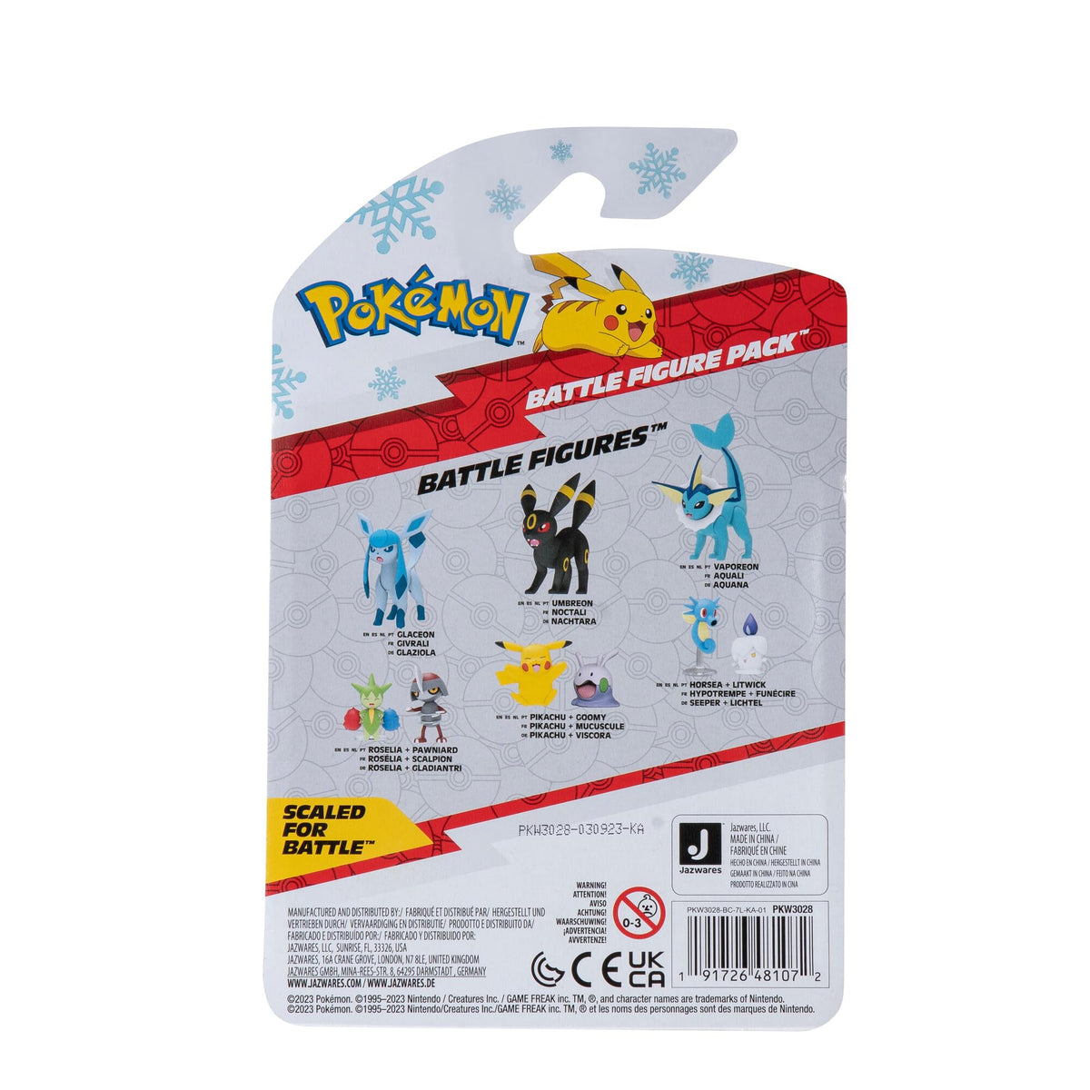 Pokémon PKW3028 Battle Figure Pack Winter Pikachu & Gelatini Official Figure Set