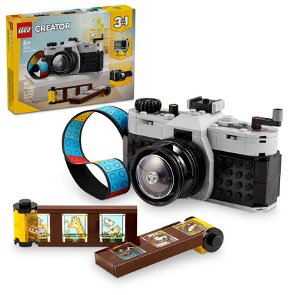 LEGO Creator 3 in 1 Retro Camera Toy, Transforms to Retro Video Camera or to TV Set, Photography Gift for Boys and Girls Ages 8 Years Old and Up Who