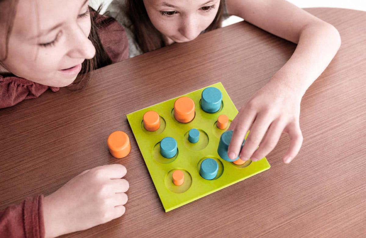 Gobblers on the Go! Portable Wooden Tic-Tac-Toe Board Game, 2 Players, Ages 5+