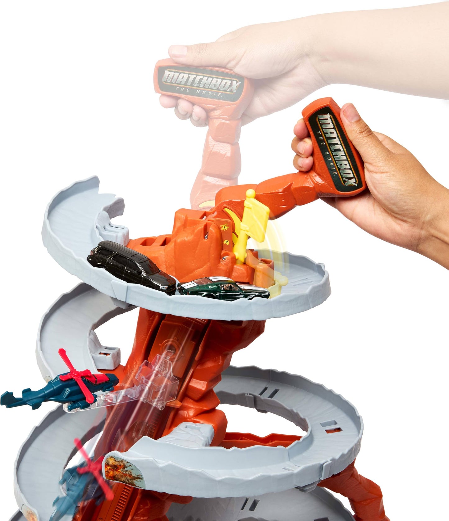 Matchbox The Movie Mountain Helicopter Escape Playset with 2 Cars