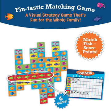 Peaceable Kingdom Fish Stix Award-Winning Strategy Board Game for Kids Ages 6+ Color & Pattern Matching Family Game Night Cooperative Game 2-4 Players