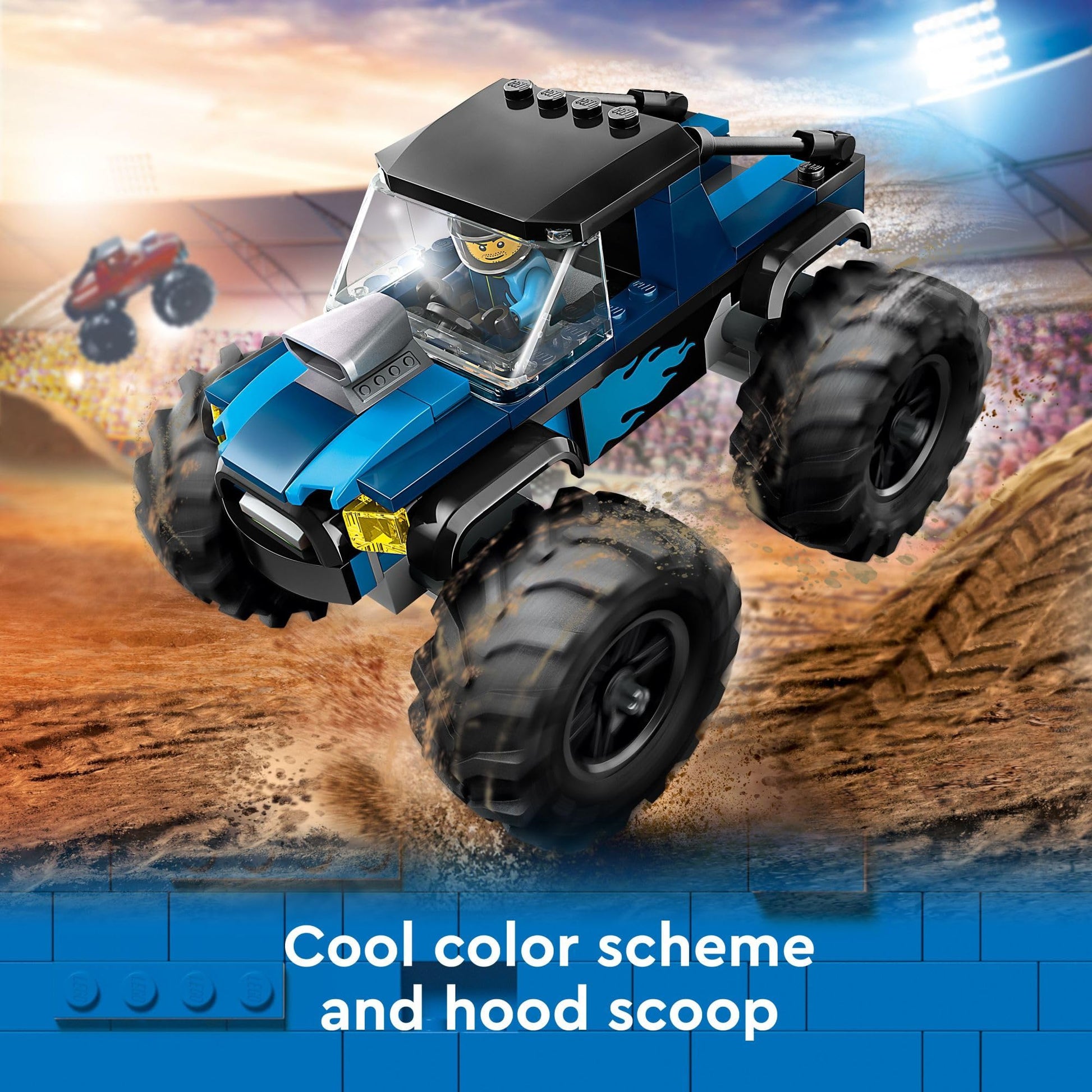 LEGO City Blue Monster Truck Off-Road Toy Playset with a Driver Minifigure, Imaginative Toys for Kids, Fun Gift for Boys and Girls Aged 5 Plus, Mini