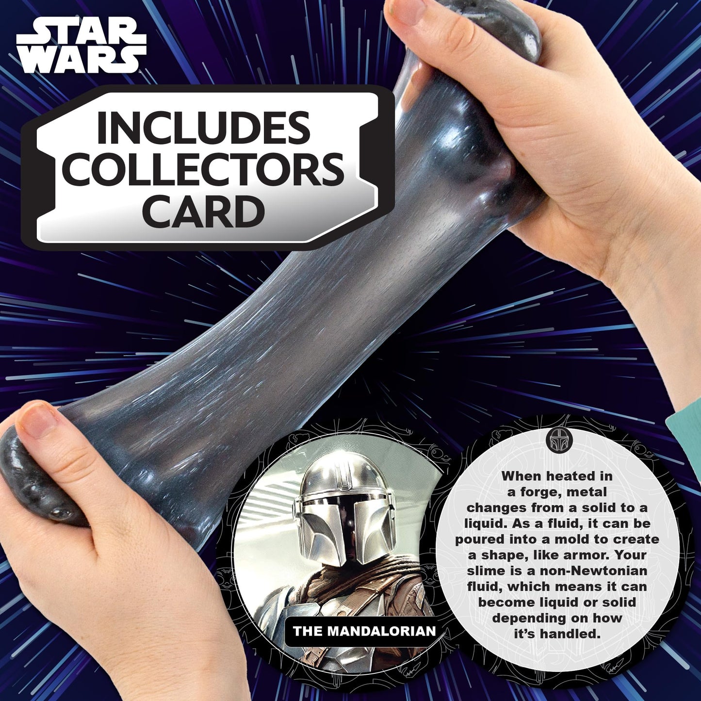 STAR WARS The Mandalorian Metallic Slime, 8oz Star Wars Slime & Merch, Pre-Made Slime, Party Favors for Kids, Perfect for Goodie Bags, Desk Toys,
