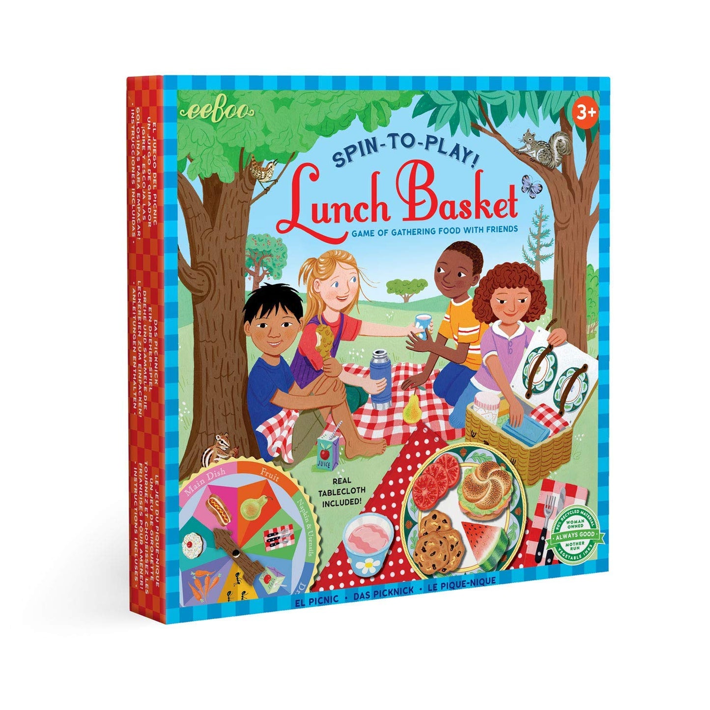 eeBoo: Lunch Basket Spinner Game, Educational Games and Activities That Cultivate Conversation, Socialization, and Skill-Building, Perfect for Ages 3