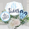 Big Dot of Happiness It's Twin Boys - Blue Baby Shower Centerpiece Sticks - Table Toppers - Set of 15
