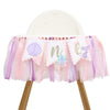 Mermaid 1st Birthday High Chair Banner - Under the Sea First Birthday Party Decoration, Mermaid Theme One Party Banner, Cake Smash Photo Props