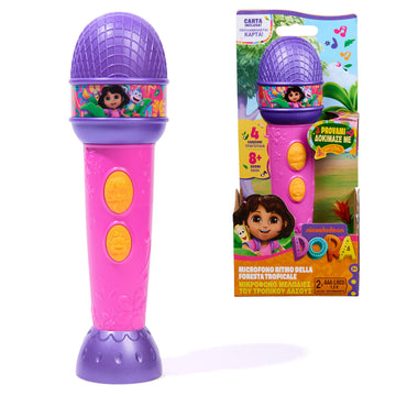Dora, Tropical Forest Rhythm Microphone with Music, Bilingual Sounds and Phrases, Toys for Girls and Kids Ages 3 Years and Up