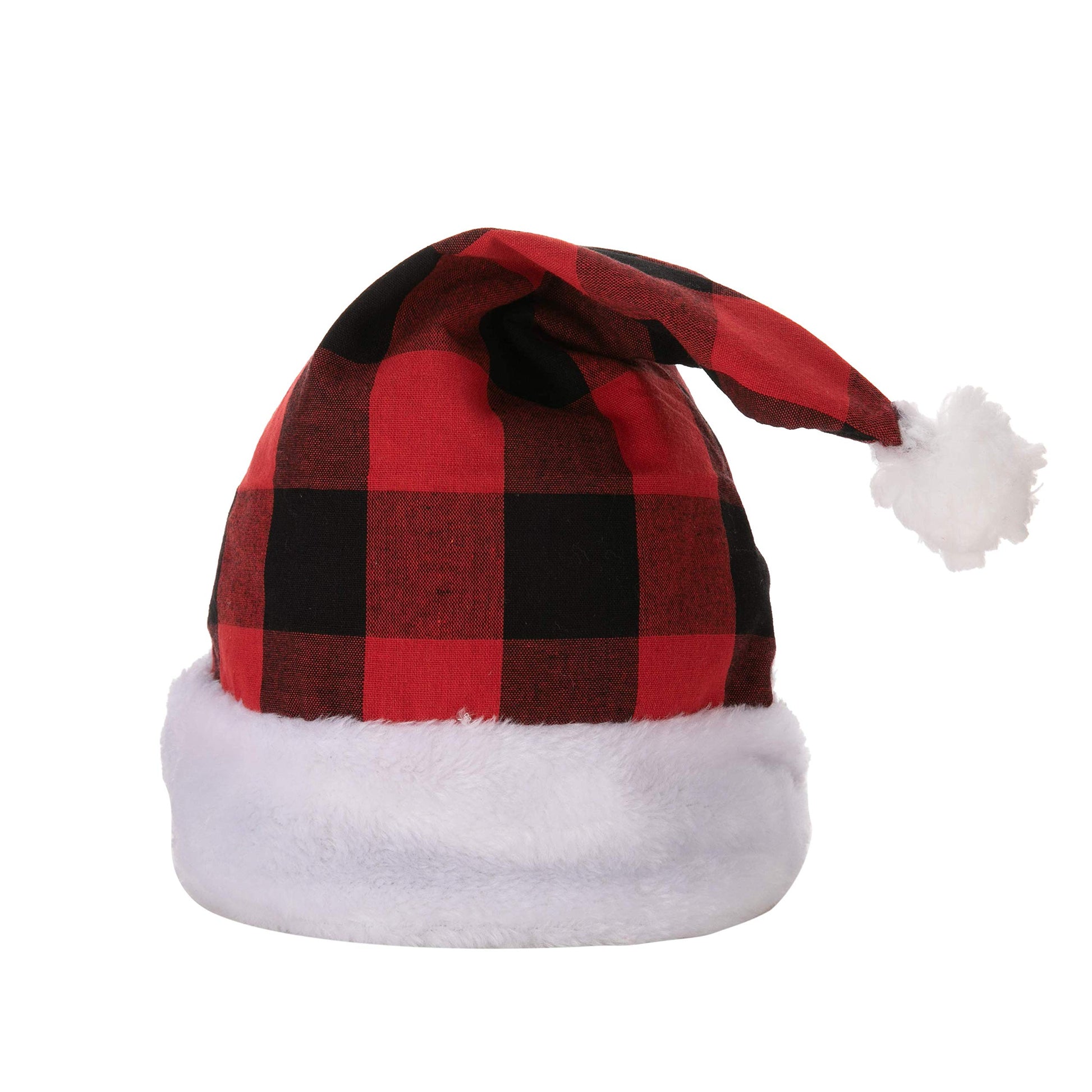 JOYIN 6 Pack Christmas Santa Hat Plaid Santa Hat Luxury Plush Hat for Christmas Costume, Christmas Party Supplies, Holiday Party Favors