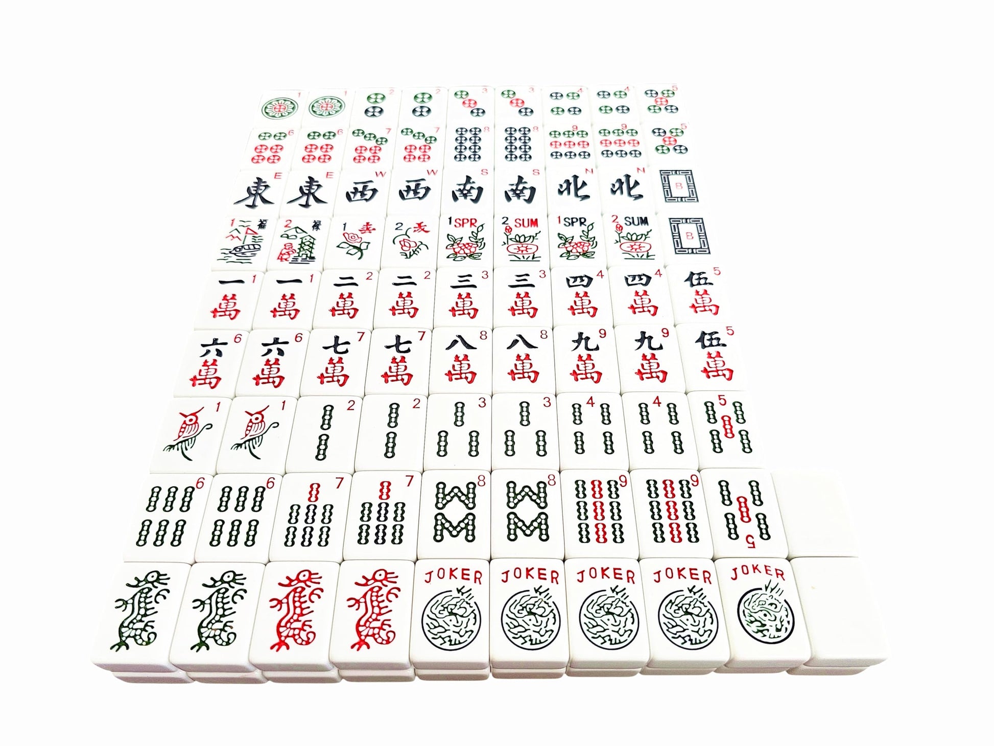 American Western-Style Mahjong Tiles - 166-Piece Set, Scratch-Resistant Melamine, Tiles Only (B Type)