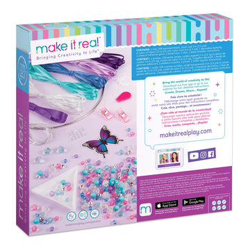 Make It Real: DIY Dreamcatcher - Purple Pink Blue Butterfly, 175 Piece All-in-One DIY Kit, Tweens & Girls, Bedroom Décor, Arts & Crafts, Make