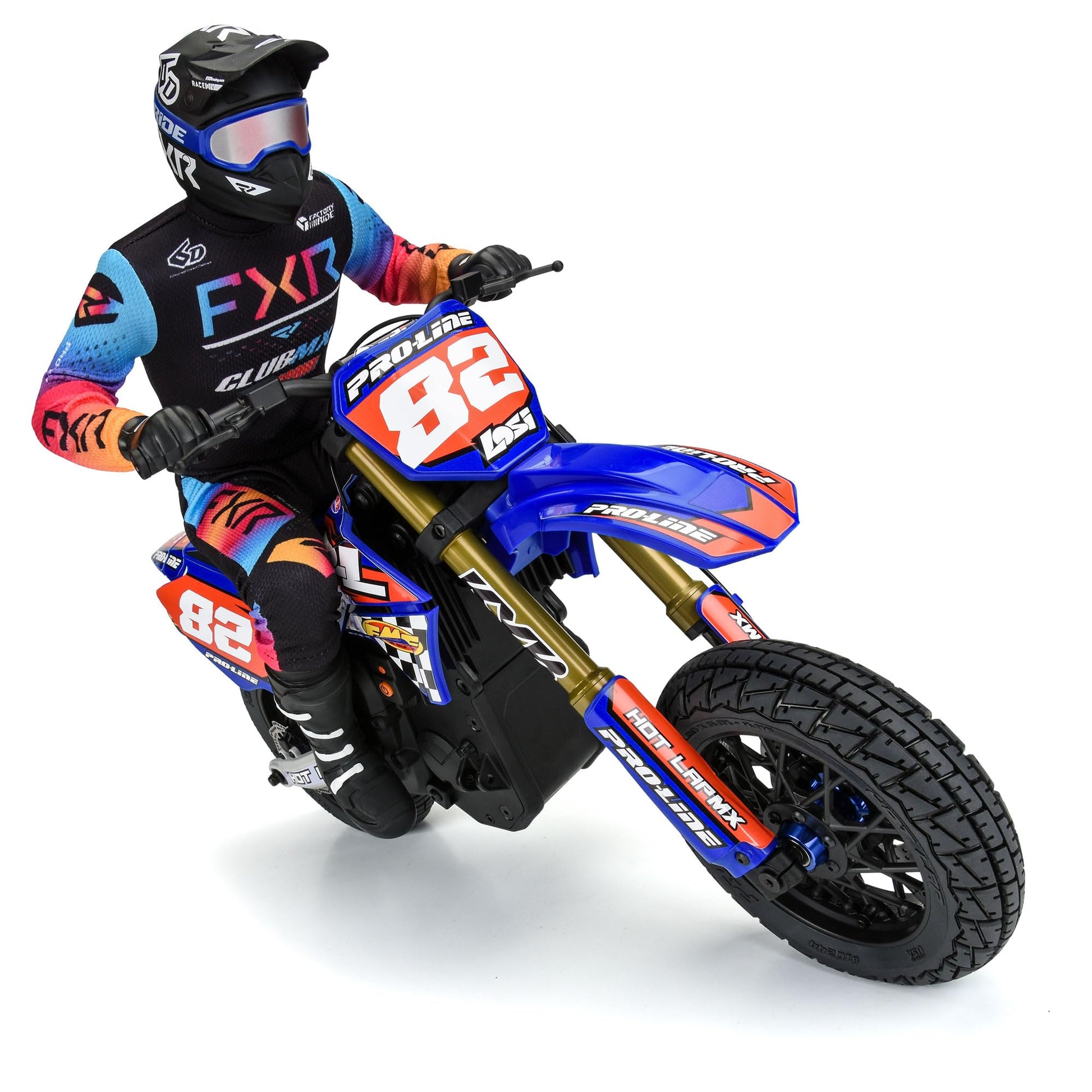 Pro-line Racing Hot Lap S3 Motorcycle Front Tire Mounted on Black Supermoto Wheel for Promoto-MX Front PRO1024410