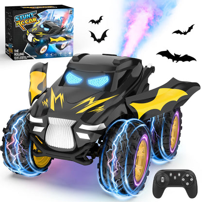 Tozuoup Remote Control Car, RC Cars Stunt Car Toy, 2.4GHz Rechargeable RC Cars with Spray and Music, Ideal Birthday Toys for Boys Age 6 7 8 9 10 11 12