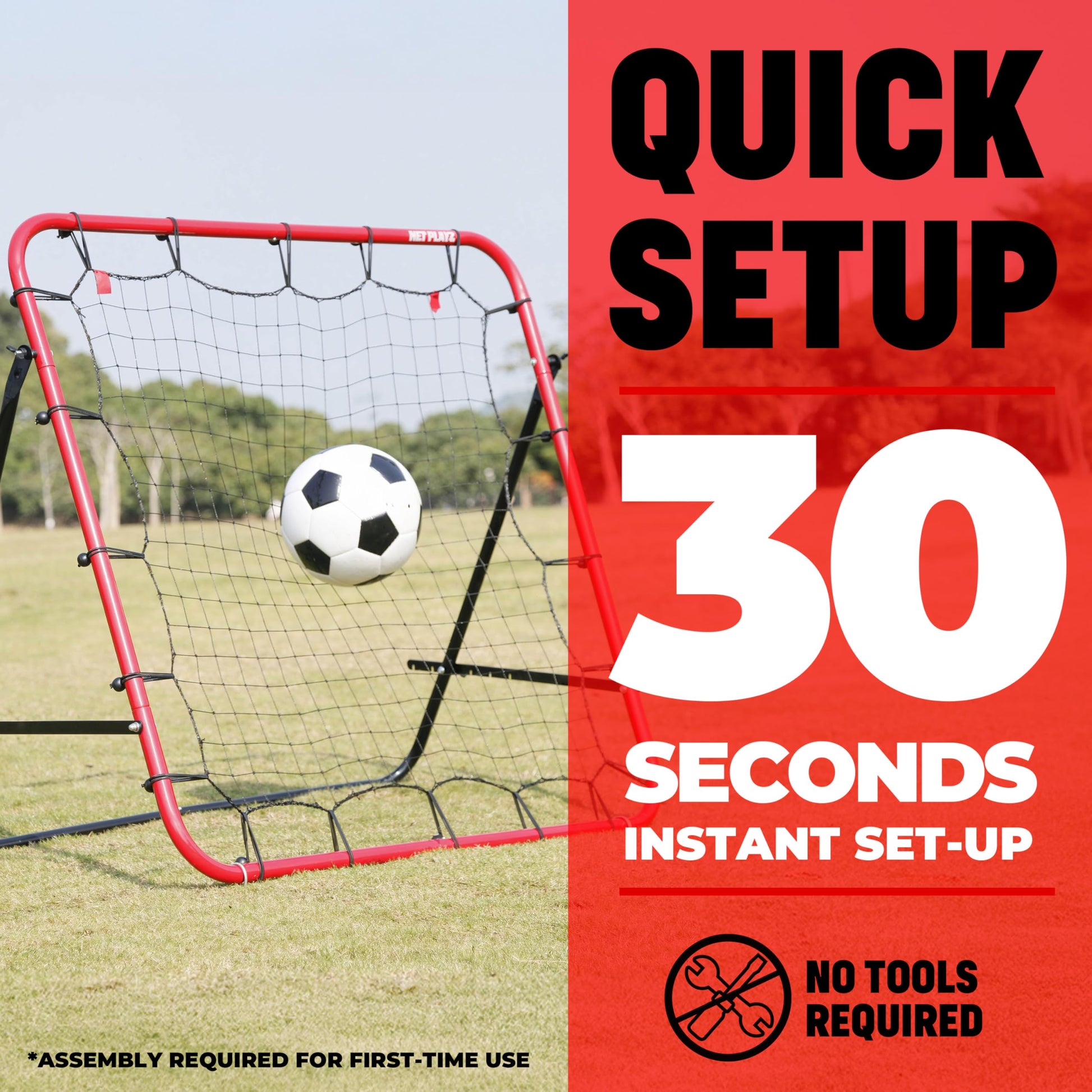 Soccer Training Equipment, Kickback 3.3X3.3FT - Football Training Gifts, Aids & Equipment for Kids, Teens & All Ages, Portable