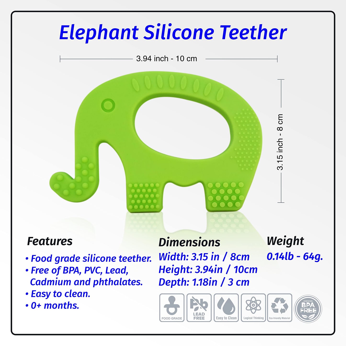 WANABUY - Silicone Pacifier teether Toys for Babies 0-6 and 6-12 Months - Package of 4 Baby teethers - Pain Relief - Infants and Toddlers. Safer Than