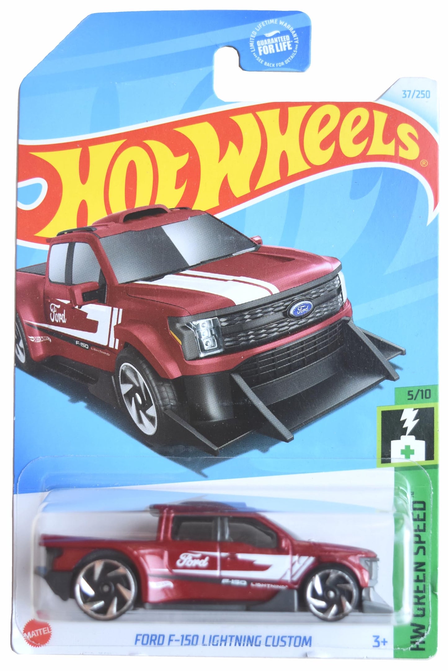 Hot Wheels Ford F 150 Lightning Custom, HW Green Speed 5/10 [red] 37/250