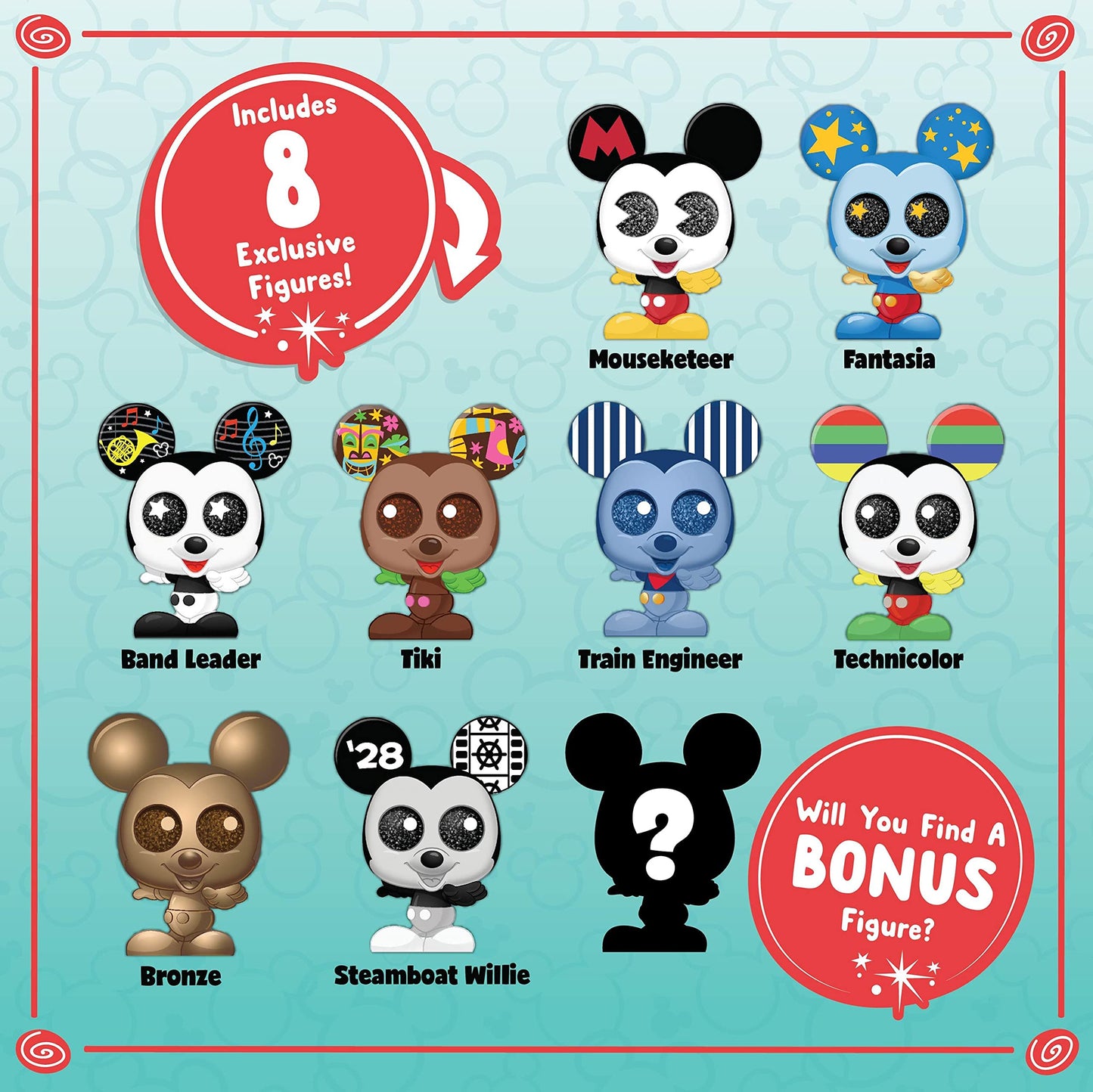 Disney Doorables Mickey Mouse Years of Ears Collection Peek, Includes 8 Exclusive Mini Collectible Figures, Styles May Vary, Kids Toys for Ages 5 Up