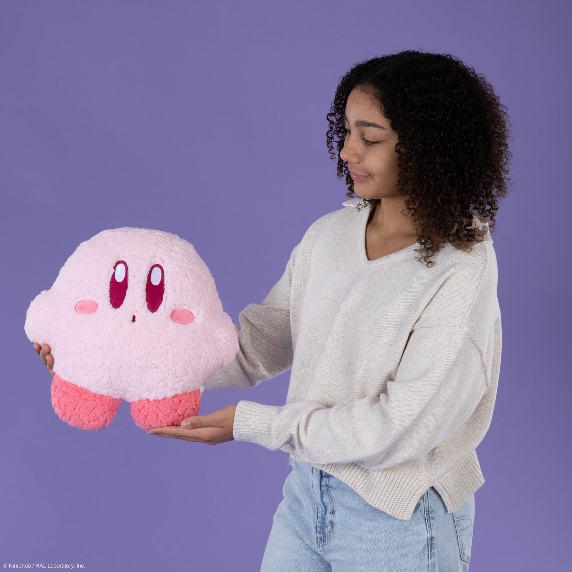 Tomy Mofulatto Kirby Plush - Flat Kirby Plush Figure with Fluffy Texture - Officially Licensed Collectibles and Gamer Decor - Video Game Gifts for Him