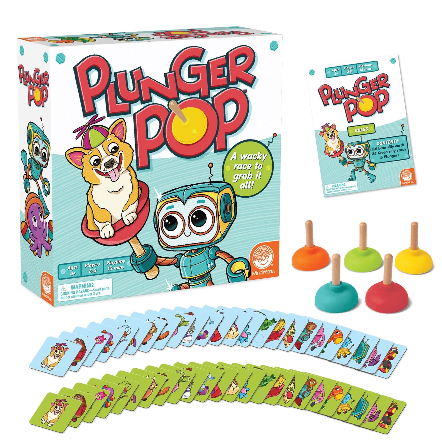 MindWare Matching Card Game for Toddlers 3+ 2-5 Players, Interactive Early Learning Games for Boys and Girls, Funny, Easy to Learn, Fast Pace Play