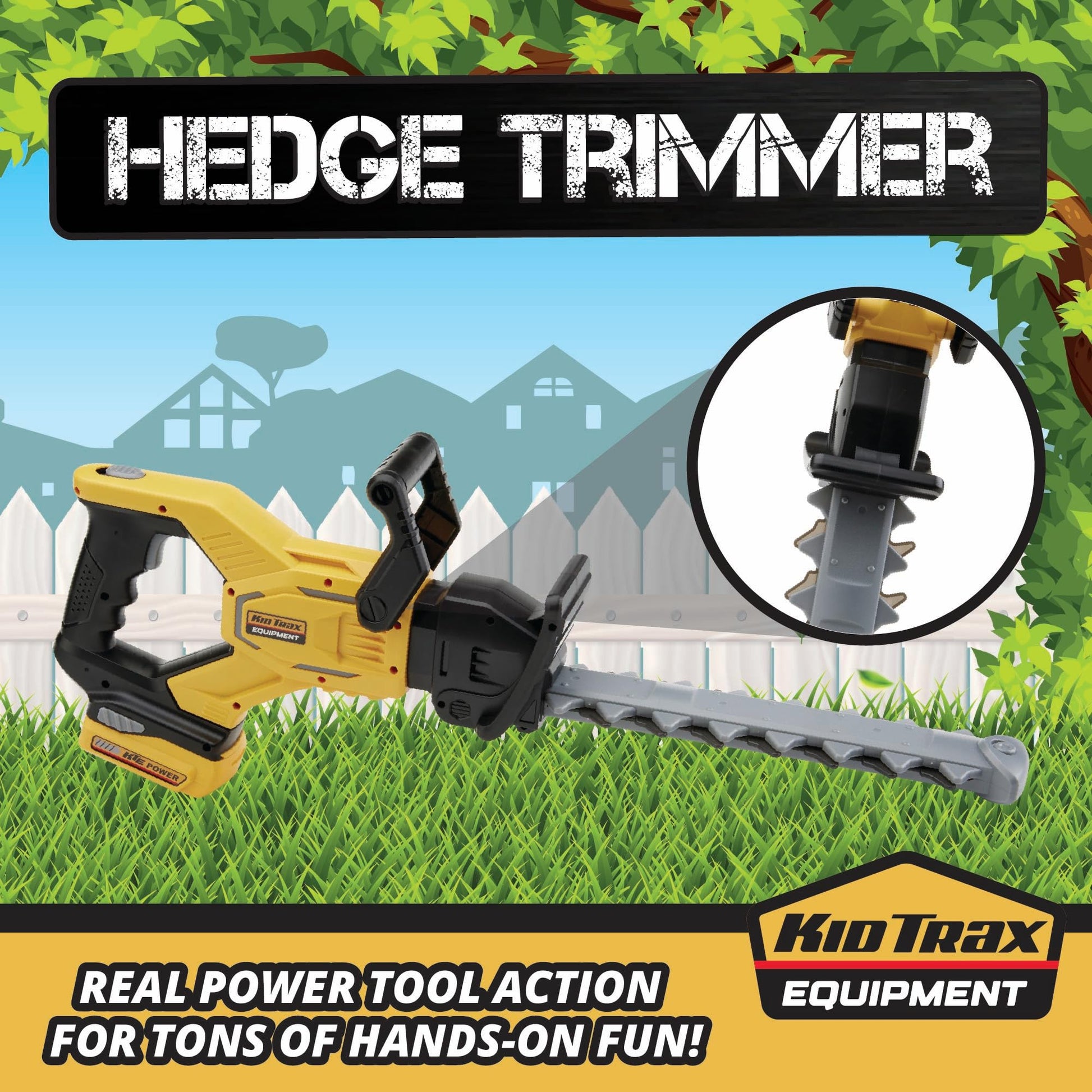 Kid Trax Hedge Trimmer Construction Toys - Outdoor Toys, Gardening Tools, Tools for Kid, Hedge Trimmer Cordless, Kids Toy, Pretend Play, Realistic