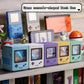 Retro Gaming Console Appearance MTG Deck Box with Commander Display, Card Deck Case Fit 120 Single Sleeved Cards, PU Leather Magnetic Card Storage Box