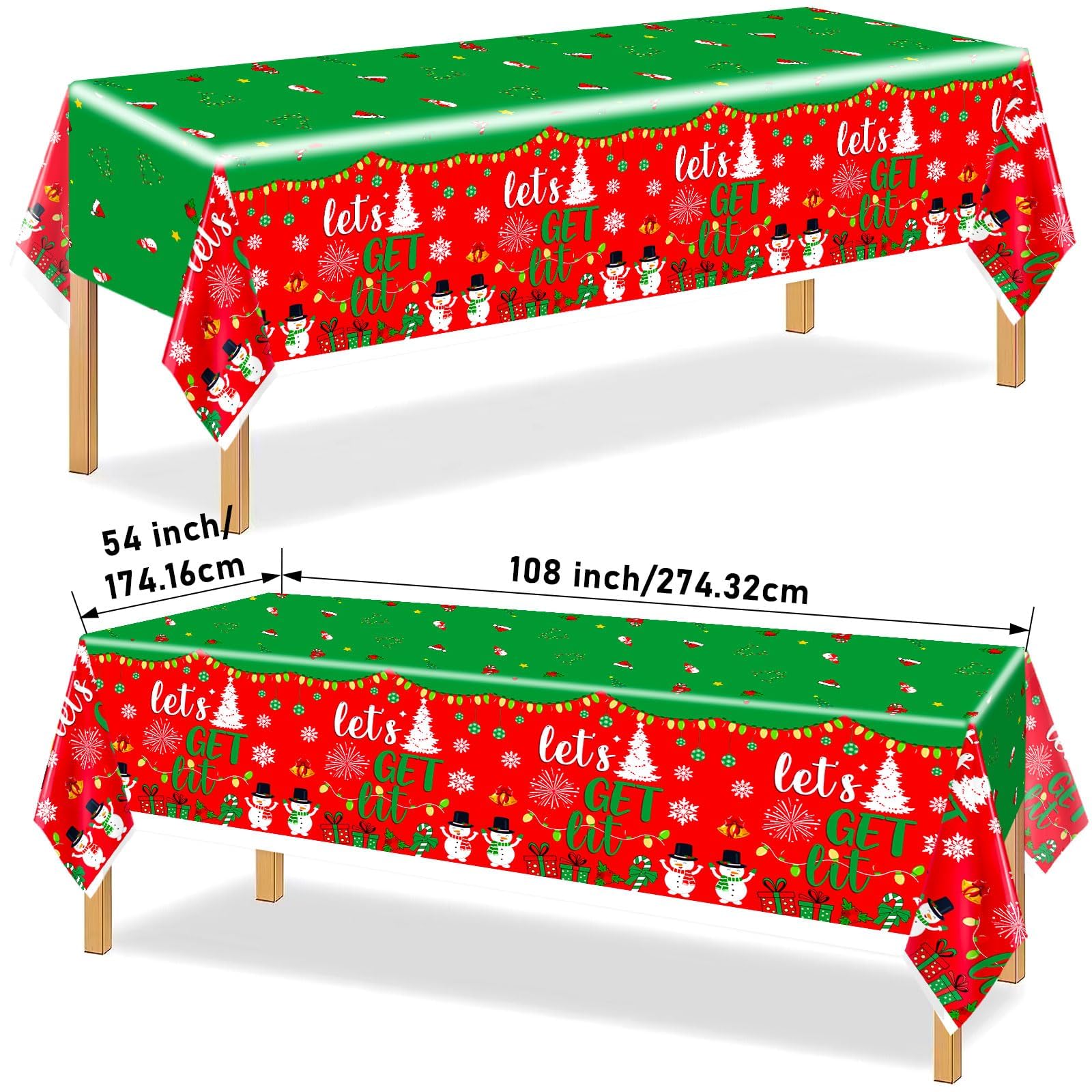 122 Pcs Let's Get Lit Christmas Party Decorations Christmas Party Supplies Tableware Set Let's Get Lit Plates and Napkins Tableware for Friendsmas