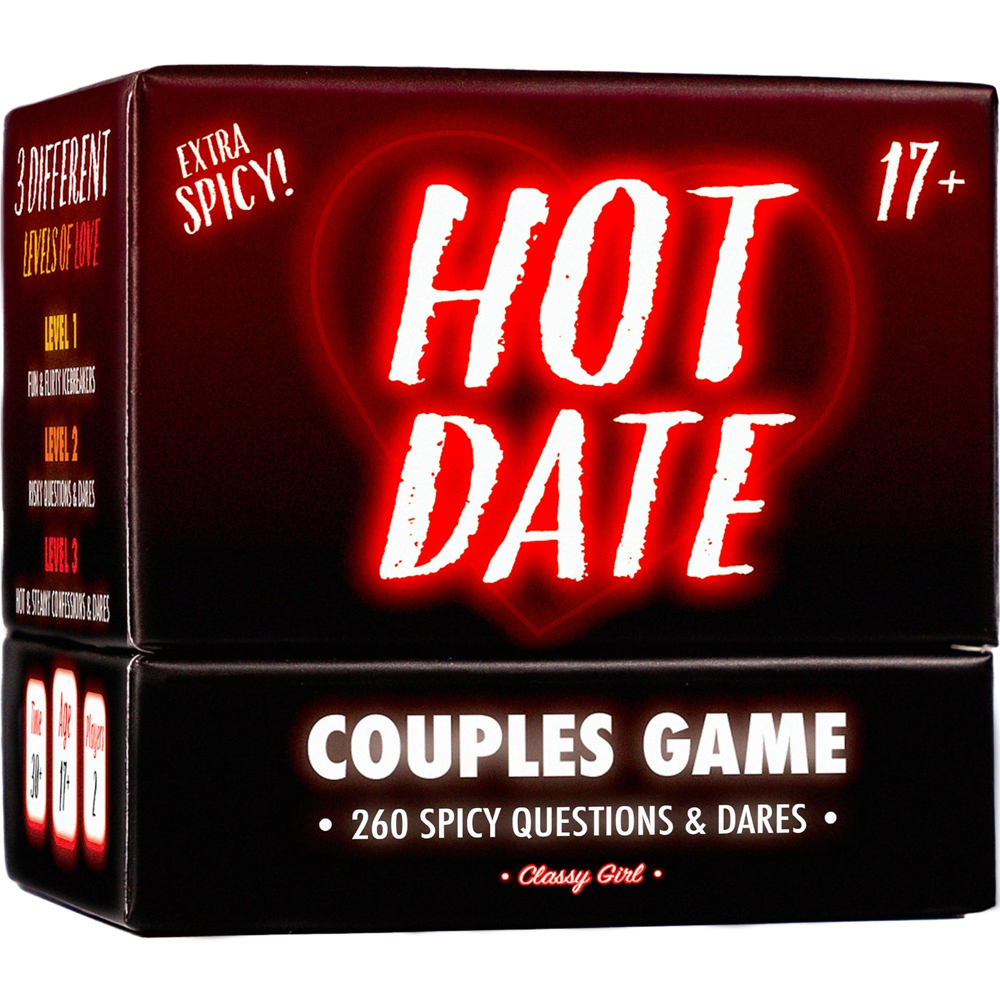 Classy Girl Hot Date Couples Game for Adults - 260 Spicy, Fun Questions & Dares for Romantic Nights & Deep Relationships - Conversation Cards - 2