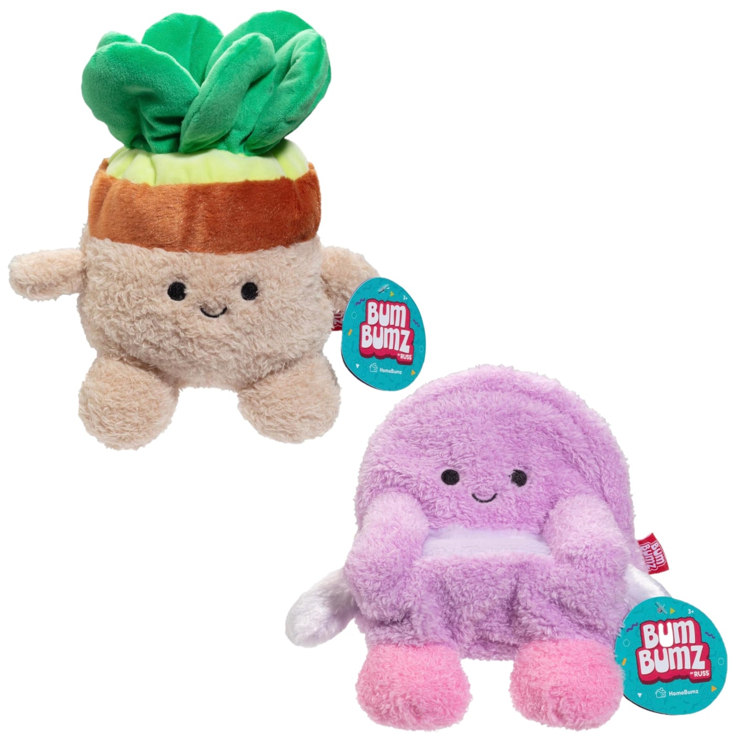 BumBumz Large 6 Pack Weighted Sensory Plush Set 7.5 Inch - Official Licensed Collectible Soft Fuzzy Emotional Support Stuffed Animals - Anxiety Relief