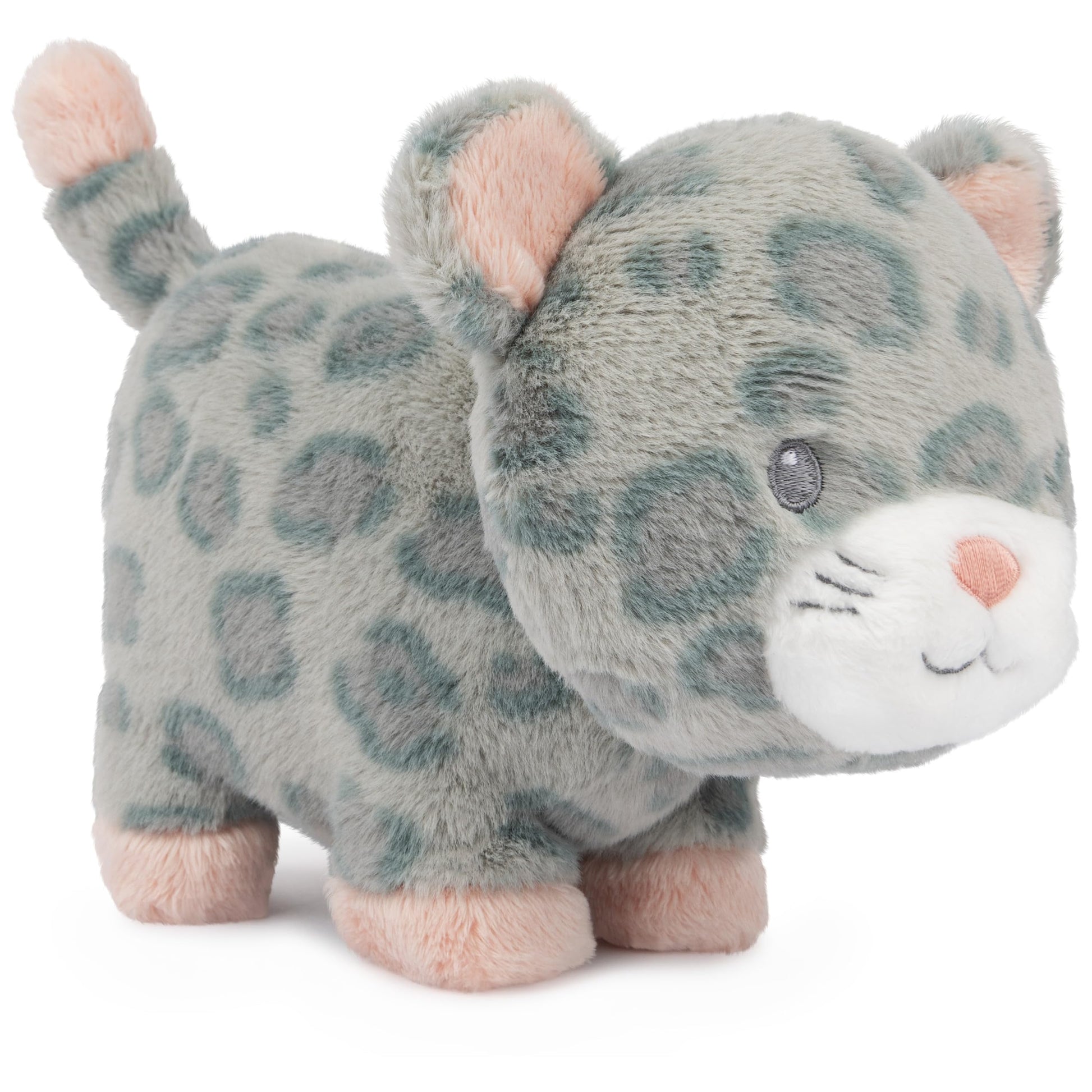 GUND Baby Safari Friends Collection Plush Leopard with Chime, Sensory Toy Stuffed Animal for Babies and Newborns, Gray/Pink, 7"