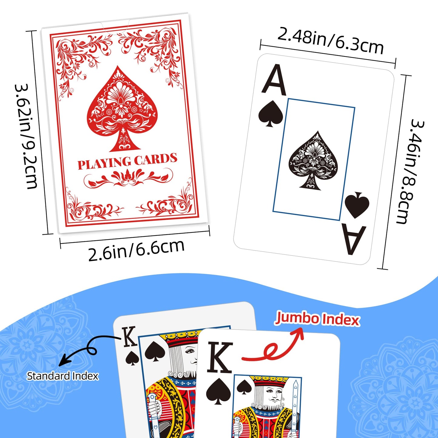 Playing Cards, Deck of Cards, Poker Cards, Jumbo Poker Size Large Print Playing Cards for Adults Seniors, Card Games for Family Game Night Table Games