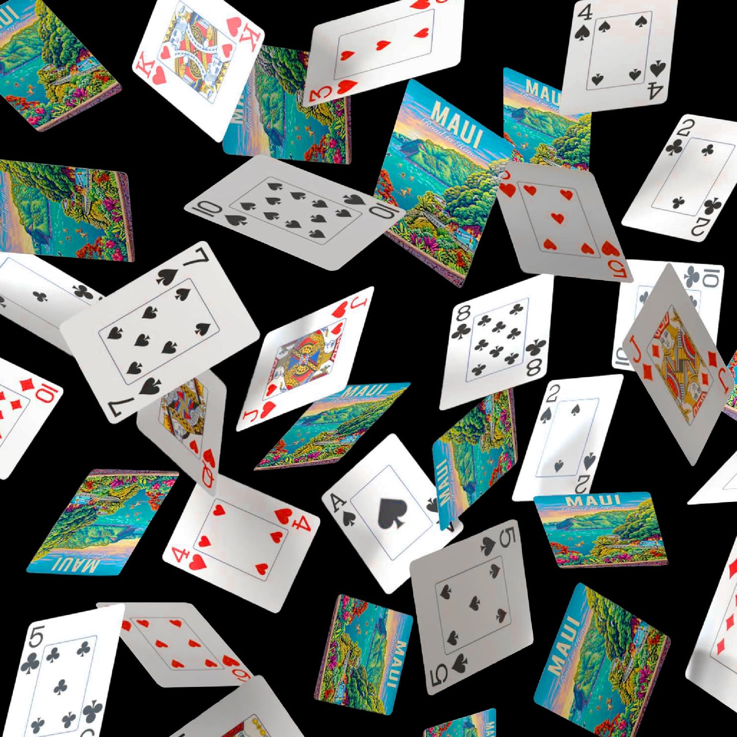 Boardwalk Puzzles Premium Featherlight Unique Playing Cards, Fun Themed Deck for Home and Travel | Maui Road to Hana