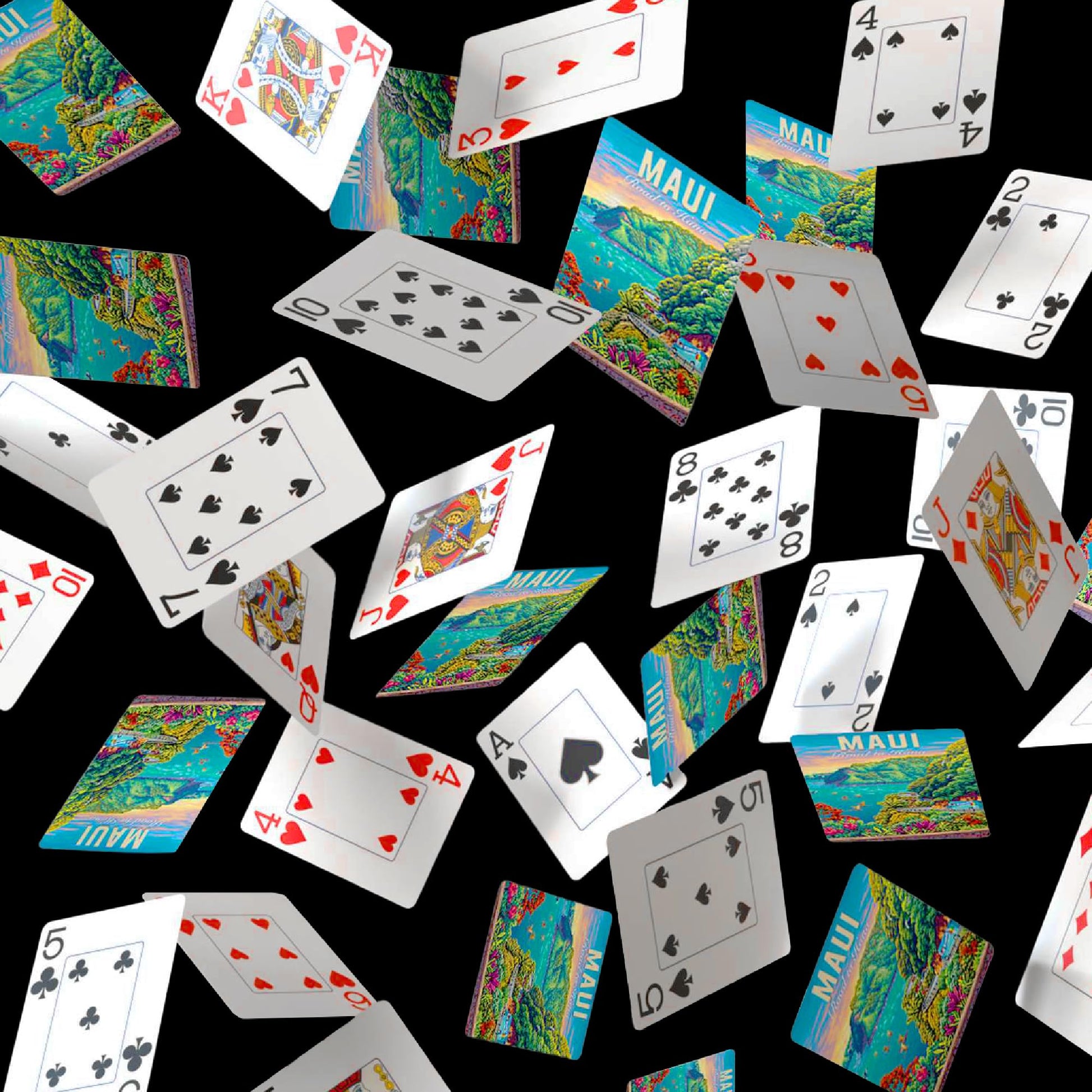 Boardwalk Puzzles Premium Featherlight Unique Playing Cards, Fun Themed Deck for Home and Travel | Maui Road to Hana