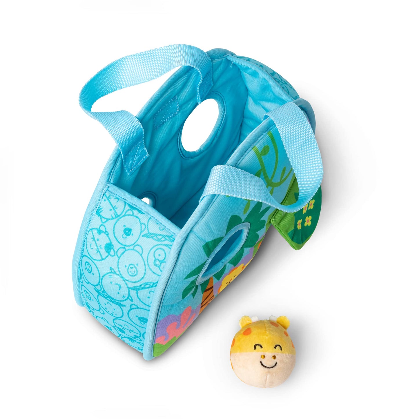 Melissa & Doug Rollables Take-Along Tote with Giraffe Infant and Toddler Toy (2 Pieces)