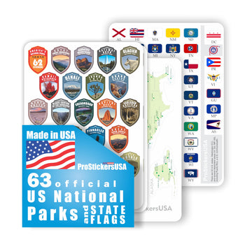 National Attractions of The USA - Adventures Go On (National Parks and State Flags)