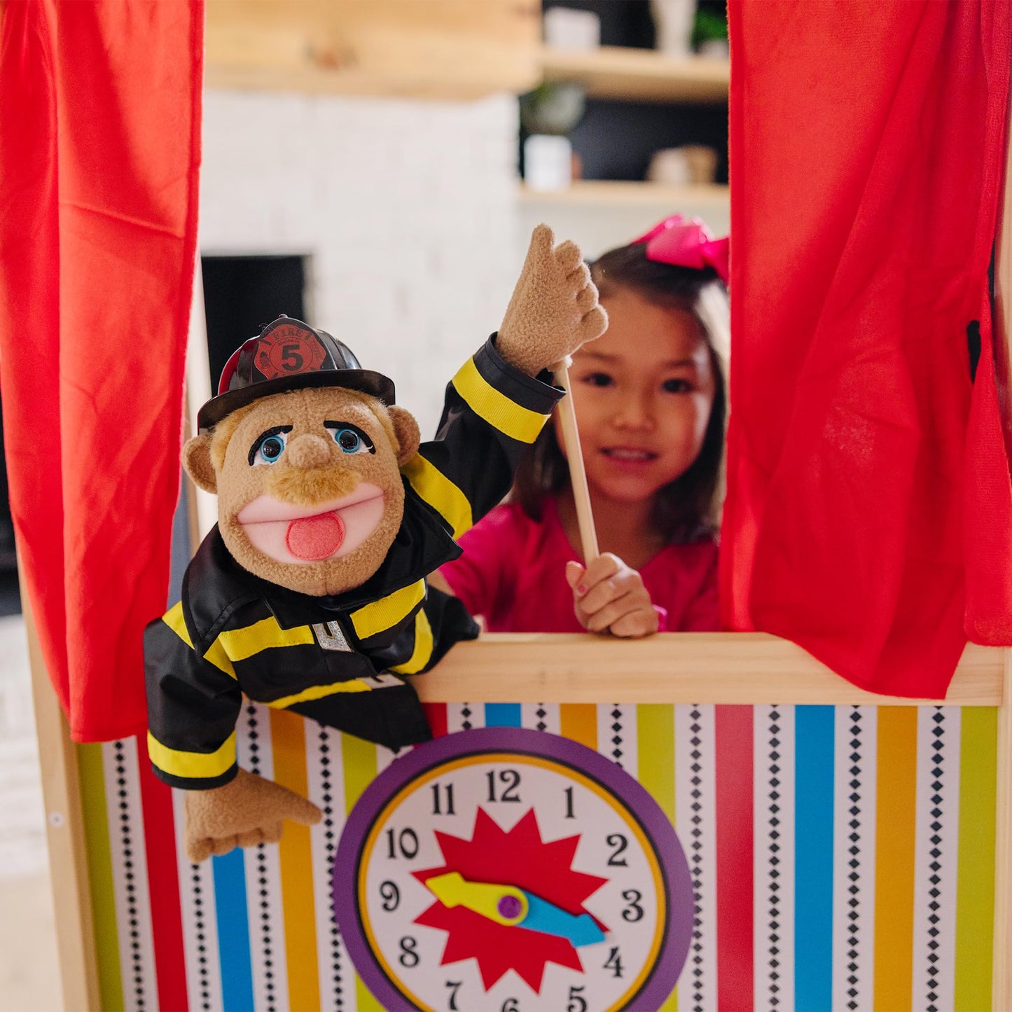 Melissa & Doug Deluxe Puppet Theater - Sturdy Wooden Construction, Age 6+